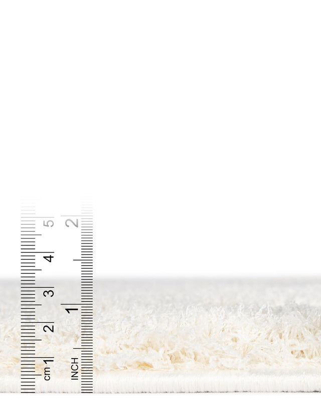 Ivory 2' 7 x 10' Trellis Shag Runner Area Rug Thick Soft Touch Fluffy & Plush Shaggy Pile Geometric Modern Unique Carpet for Home Interior Design for Sale at Rug Engine