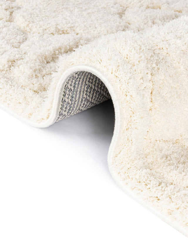 Ivory 2' x 6' 9 Trellis Shag Runner Area Rug Thick Soft Touch Fluffy & Plush Shaggy Pile