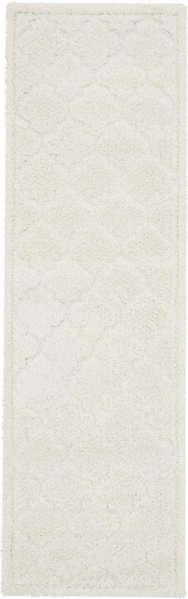 Ivory 2' x 6' 9 Trellis Shag Runner Area Rug Thick Soft Touch Fluffy & Plush Shaggy Pile