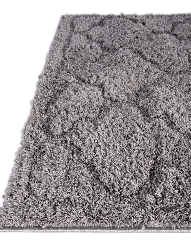 Dark Gray 2' x 6' 9 Trellis Shag Runner Area Rug Thick Soft Touch Fluffy & Plush Shaggy Pile Geometric Modern Unique Carpet for Home Interior Design for Sale at Rug Engine