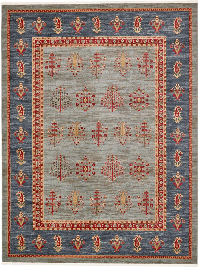 Light Blue 10' x 13' 1 Fars Rectangle Area Rug 100% Polypropylene Unique Traditional Carpet for Classical Living, Dining Room & Office Spaces for Sale at Rug Engine
