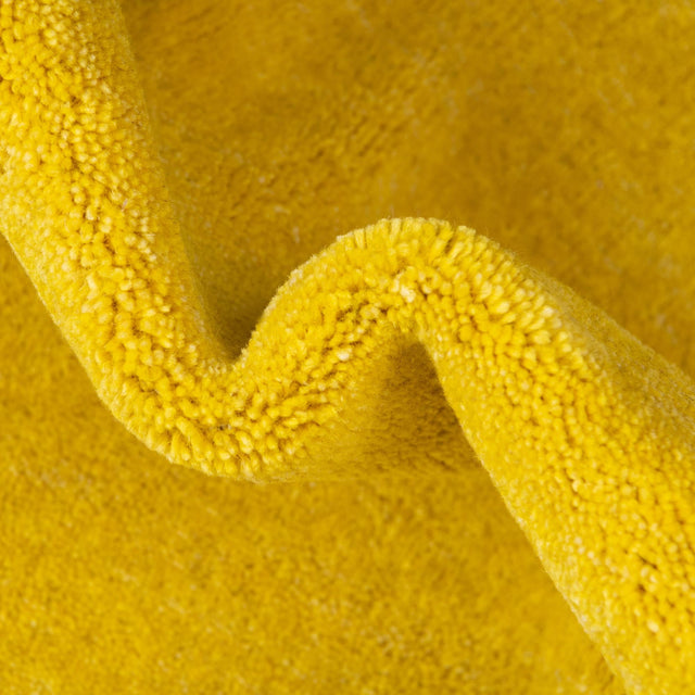 Yellow 2' 7 x 16' 5 Solid Gava Runner Area Rug 100% High Quality All Natural Wool Minimalist Carpet for Modern Home Interior Design for Sale at Rug Engine