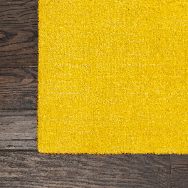 Yellow 2' 7 x 9' 10 Solid Gava Runner Area Rug 100% High Quality All Natural Wool Minimalist Carpet for Modern Home Interior Design for Sale at Rug Engine