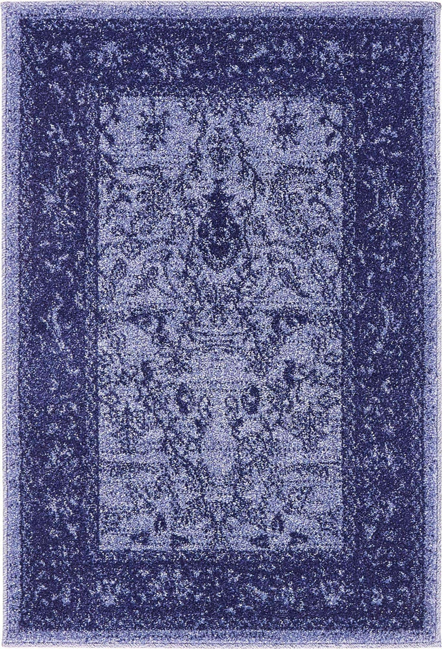 Blue 2' x 3' 1 La Jolla Rectangle Area Rug 100% Polypropylene Traditional Pattern Easy Clean Carpet for Living, Dining, Bedroom, Office for Sale at Rug Engine