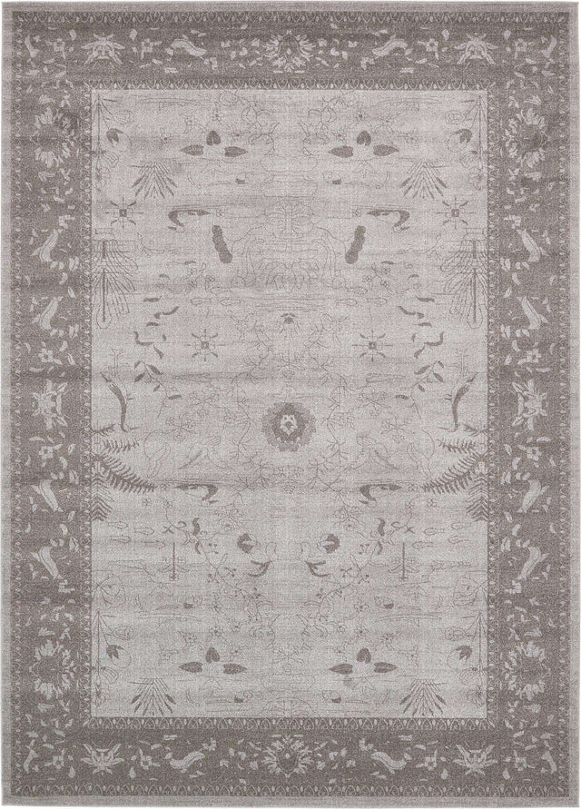 Light Gray 10' x 14' 1 La Jolla Rectangle Area Rug 100% Polypropylene Traditional Pattern Easy Clean Carpet for Living, Dining, Bedroom, Office for Sale at Rug Engine