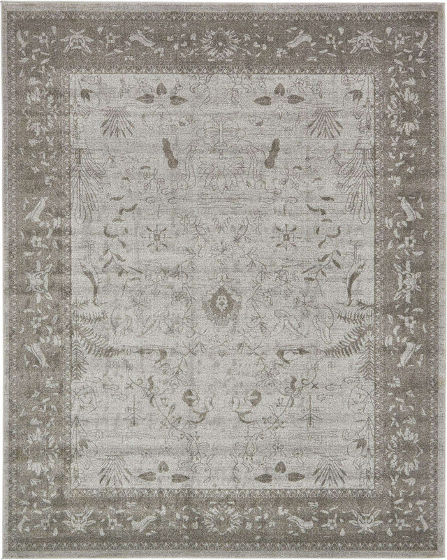 Light Gray 7' 10 x 10' La Jolla Rectangle Area Rug 100% Polypropylene Traditional Pattern Easy Clean Carpet for Living, Dining, Bedroom, Office for Sale at Rug Engine