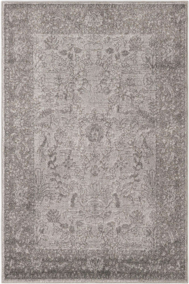 Light Gray 4' 1 x 6' 1 La Jolla Rectangle Area Rug 100% Polypropylene Traditional Pattern Easy Clean Carpet for Living, Dining, Bedroom, Office for Sale at Rug Engine