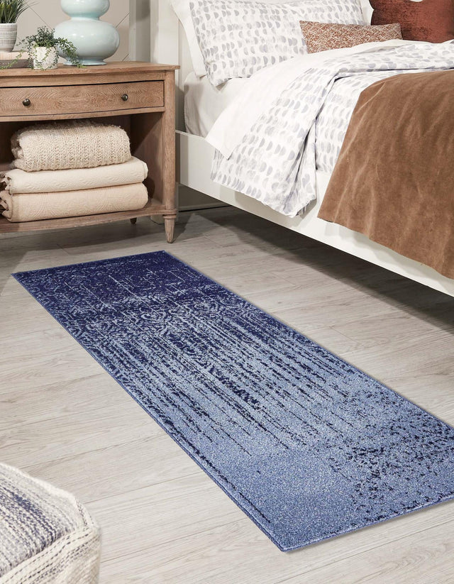 Blue 2' x 6' 1 Del Mar Runner Area Rug 100% Polypropylene Easy Clean Stain Resistant Vivid Modern Carpet Mat for Home Decor Interior Designing for Sale at Rug Engine