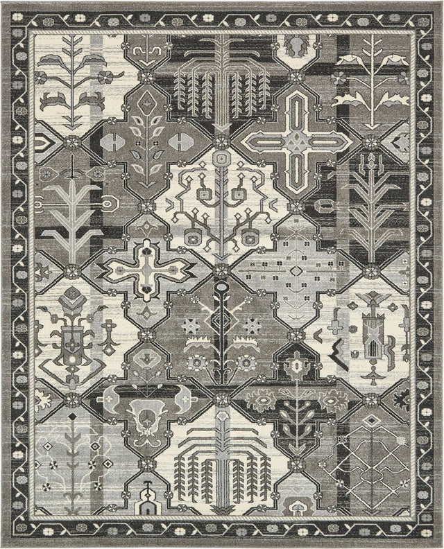 Gray 7' 10 x 10' La Jolla Rectangle Area Rug 100% Polypropylene Traditional Pattern Easy Clean Carpet for Living, Dining, Bedroom, Office for Sale at Rug Engine