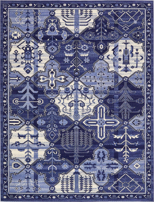 Blue 10' x 13' 1 La Jolla Rectangle Area Rug 100% Polypropylene Traditional Pattern Easy Clean Carpet for Living, Dining, Bedroom, Office for Sale at Rug Engine