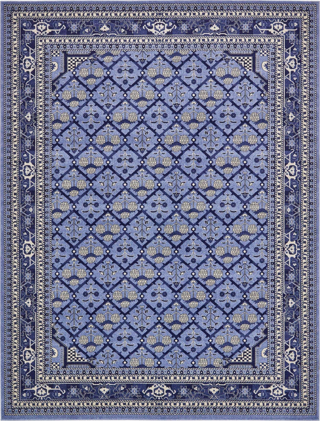 Blue 10' x 13' 1 La Jolla Rectangle Area Rug 100% Polypropylene Traditional Pattern Easy Clean Carpet for Living, Dining, Bedroom, Office for Sale at Rug Engine
