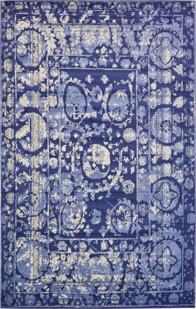 Blue 10' x 14' 1 La Jolla Rectangle Area Rug 100% Polypropylene Traditional Pattern Easy Clean Carpet for Living, Dining, Bedroom, Office for Sale at Rug Engine