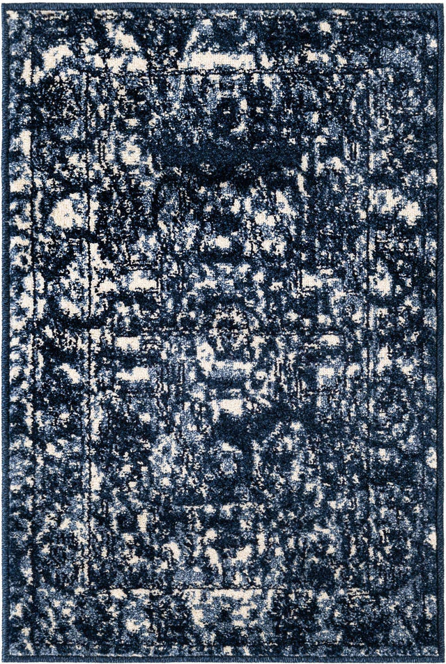 Blue 2' x 3' 1 La Jolla Rectangle Area Rug 100% Polypropylene Traditional Pattern Easy Clean Carpet for Living, Dining, Bedroom, Office for Sale at Rug Engine