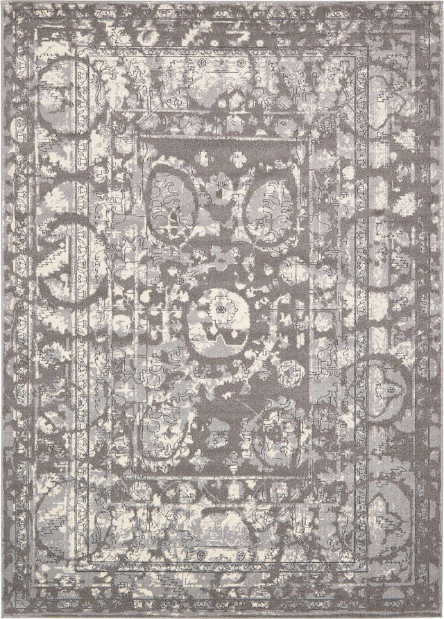 Gray 10' x 14' 1 La Jolla Rectangle Area Rug 100% Polypropylene Traditional Pattern Easy Clean Carpet for Living, Dining, Bedroom, Office for Sale at Rug Engine