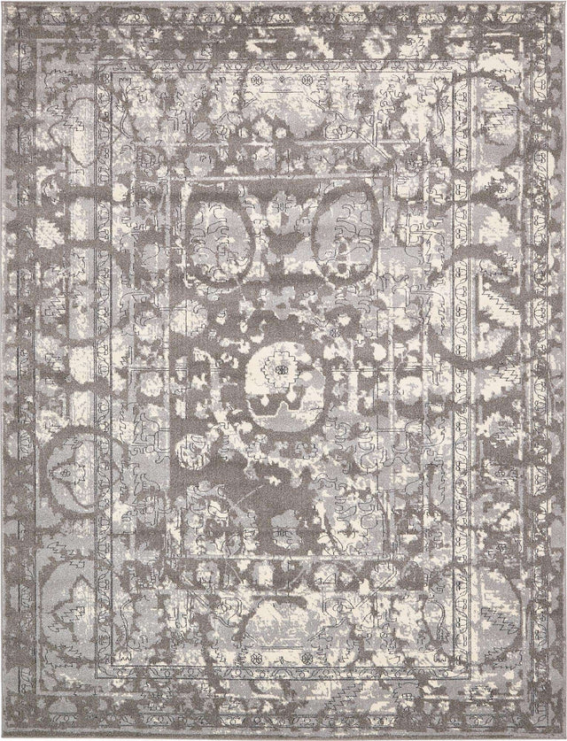 Gray 10' x 13' 1 La Jolla Rectangle Area Rug 100% Polypropylene Traditional Pattern Easy Clean Carpet for Living, Dining, Bedroom, Office for Sale at Rug Engine