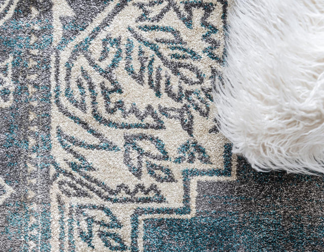 Gray 2' 2 x 6' 1 Aurora Runner Area Rug 60% Polypropylene & 40% Polyester Living Dining Room Bedroom Office Modern Decor Carpet for Sale at Rug Engine