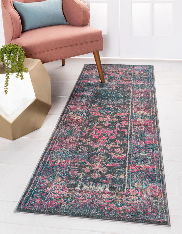 Gray 2' x 6' 1 Aurora Runner Area Rug 60% Polypropylene & 40% Polyester Living Dining Room Bedroom Office Modern Decor Carpet for Sale at Rug Engine