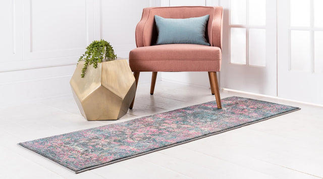 Gray 2' x 6' 1 Aurora Runner Area Rug 60% Polypropylene & 40% Polyester Living Dining Room Bedroom Office Modern Decor Carpet for Sale at Rug Engine