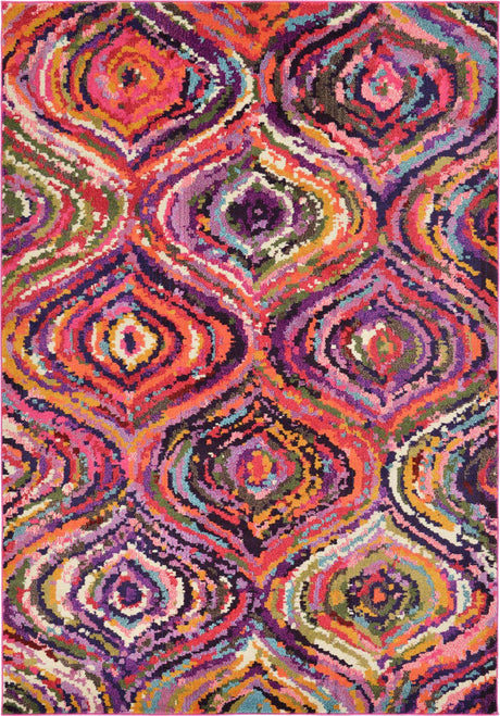Multicolor 7' 1 x 10' Estrella Rectangle Area Rug 100% Polypropylene Non-Shedding Stain Resistant Carpet Colorful Modern Abstract Design Easy Clean for Home Decor for Sale at Rug Engine