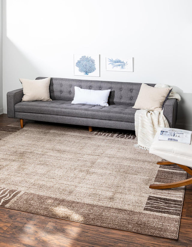 Dark Beige 7' 10 x 7' 10 Del Mar Square Area Rug 100% Polypropylene Easy Clean Stain Resistant Vivid Modern Carpet Mat for Home Decor Interior Designing for Sale at Rug Engine