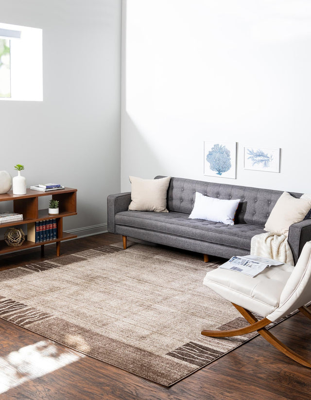 Dark Beige 7' 10 x 7' 10 Del Mar Square Area Rug 100% Polypropylene Easy Clean Stain Resistant Vivid Modern Carpet Mat for Home Decor Interior Designing for Sale at Rug Engine