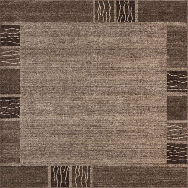 Dark Beige 7' 10 x 7' 10 Del Mar Square Area Rug 100% Polypropylene Easy Clean Stain Resistant Vivid Modern Carpet Mat for Home Decor Interior Designing for Sale at Rug Engine