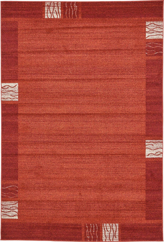 Terracotta 6' 1 x 9' Del Mar Rectangle Area Rug 100% Polypropylene Easy Clean Stain Resistant Vivid Modern Carpet Mat for Home Decor Interior Designing for Sale at Rug Engine