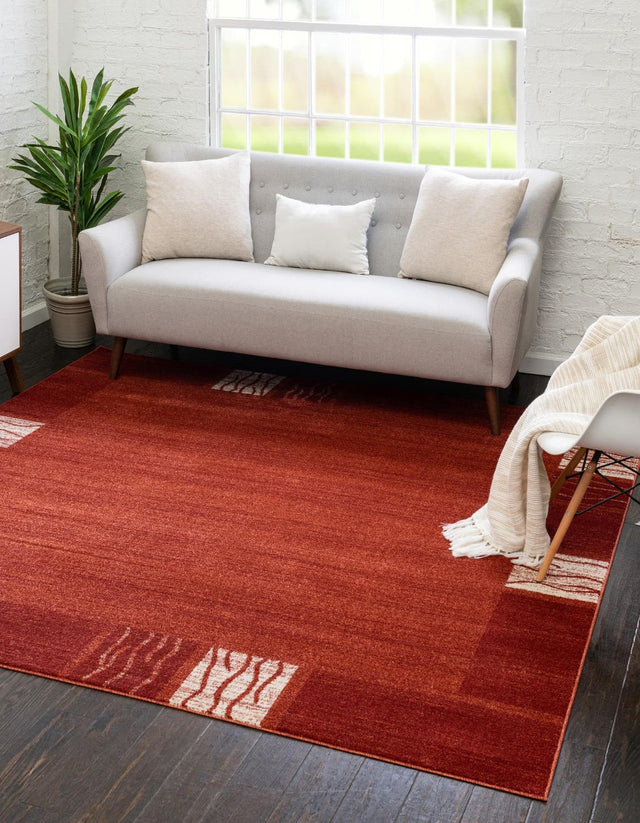 Terracotta 7' 10 x 7' 10 Del Mar Square Area Rug 100% Polypropylene Easy Clean Stain Resistant Vivid Modern Carpet Mat for Home Decor Interior Designing for Sale at Rug Engine