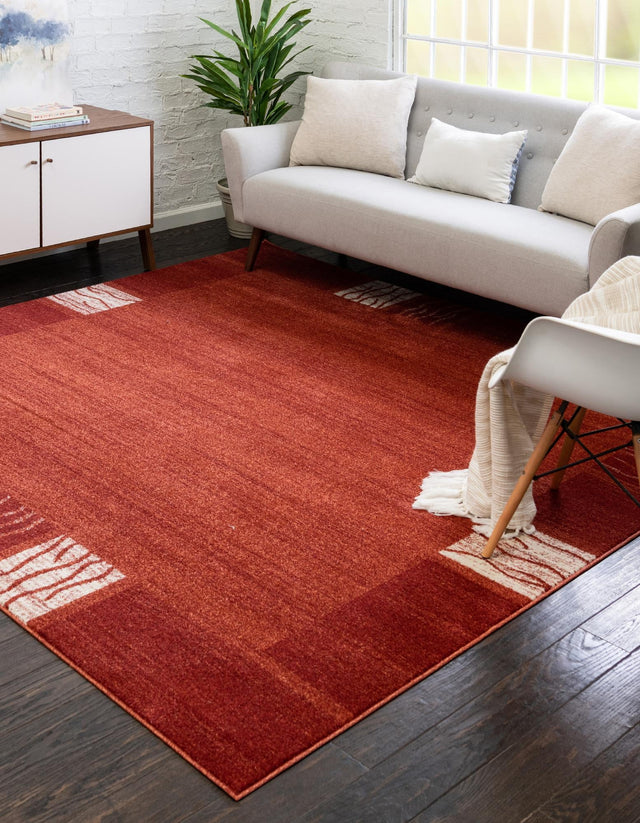 Terracotta 7' 10 x 7' 10 Del Mar Square Area Rug 100% Polypropylene Easy Clean Stain Resistant Vivid Modern Carpet Mat for Home Decor Interior Designing for Sale at Rug Engine