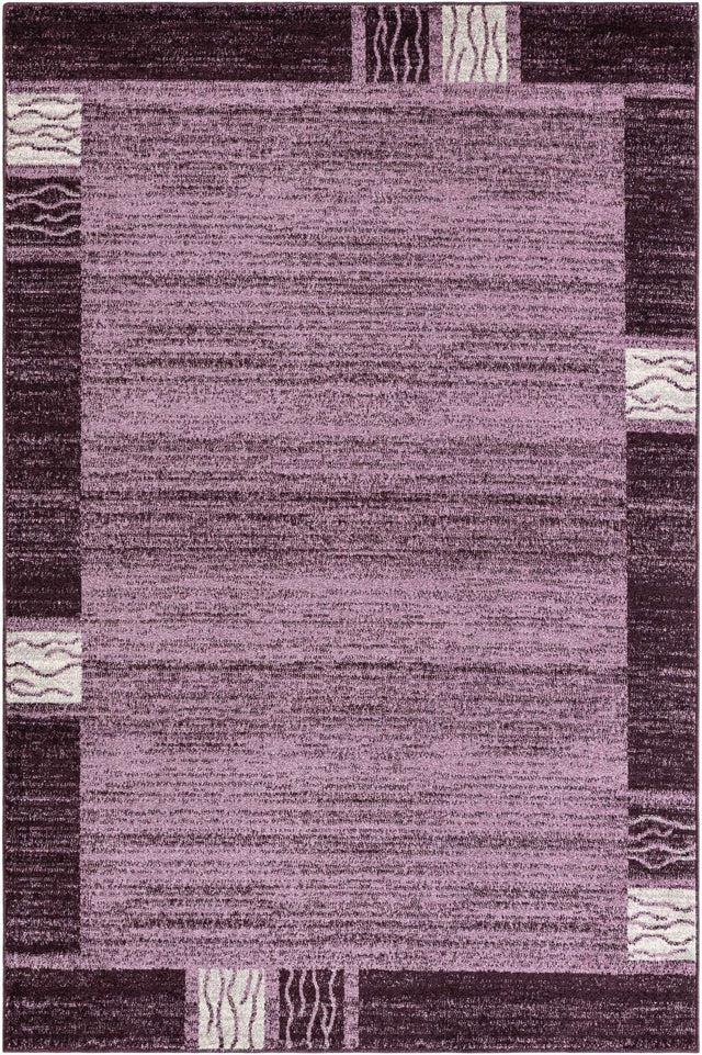 Violet 6' 1 x 9' Del Mar Rectangle Area Rug 100% Polypropylene Easy Clean Stain Resistant Vivid Modern Carpet Mat for Home Decor Interior Designing for Sale at Rug Engine