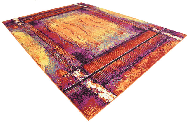 Yellow 9' x 12' 2 Metro Rectangle Area Rug 100% Polypropylene Abstract Modern Easy Clean Carpet for Living Room, Dining, Bedrooms for Sale at Rug Engine