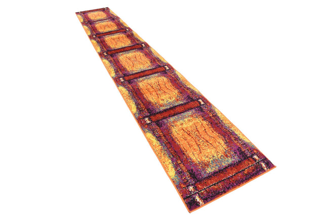 Yellow 2' x 13' Metro Runner Area Rug 100% Polypropylene Abstract Modern Easy Clean Carpet for Living Room, Dining, Bedrooms for Sale at Rug Engine