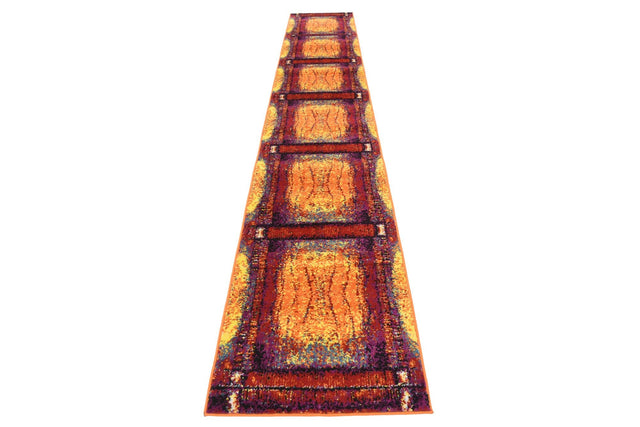 Yellow 2' x 13' Metro Runner Area Rug 100% Polypropylene Abstract Modern Easy Clean Carpet for Living Room, Dining, Bedrooms for Sale at Rug Engine