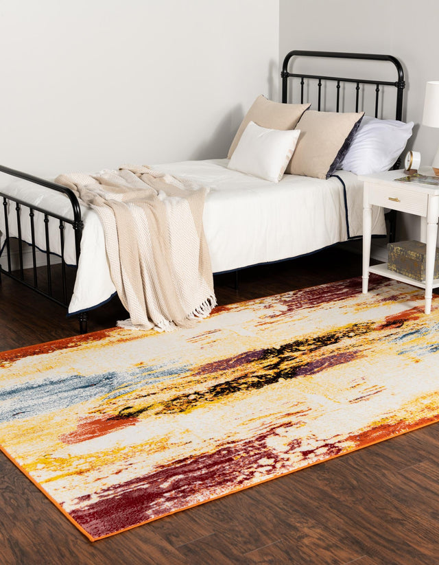Cream 9' x 12' Metro Rectangle Area Rug 100% Polypropylene Abstract Modern Easy Clean Carpet for Living Room, Dining, Bedrooms for Sale at Rug Engine