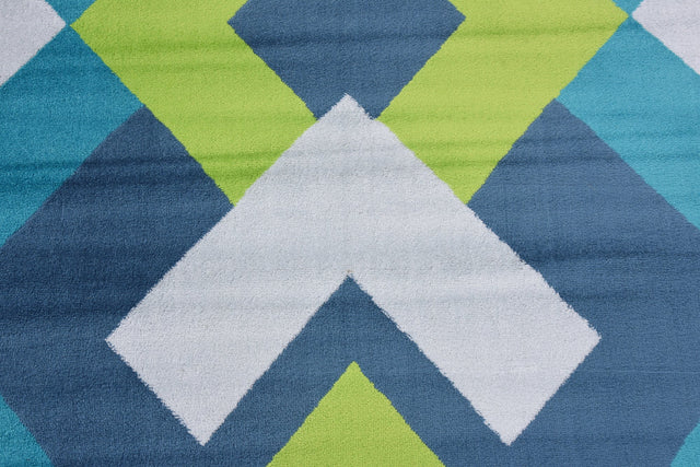Turquoise 8' x 10' Metro Rectangle Area Rug 100% Polypropylene Abstract Modern Easy Clean Carpet for Living Room, Dining, Bedrooms for Sale at Rug Engine