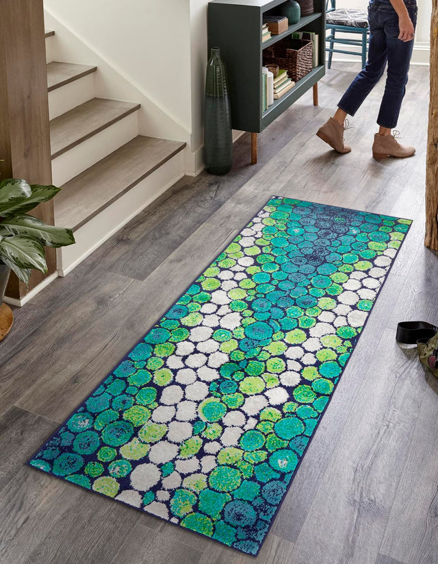 Light Green 2' x 13' 1 Metro Runner Area Rug 100% Polypropylene Abstract Modern Easy Clean Carpet for Living Room, Dining, Bedrooms for Sale at Rug Engine