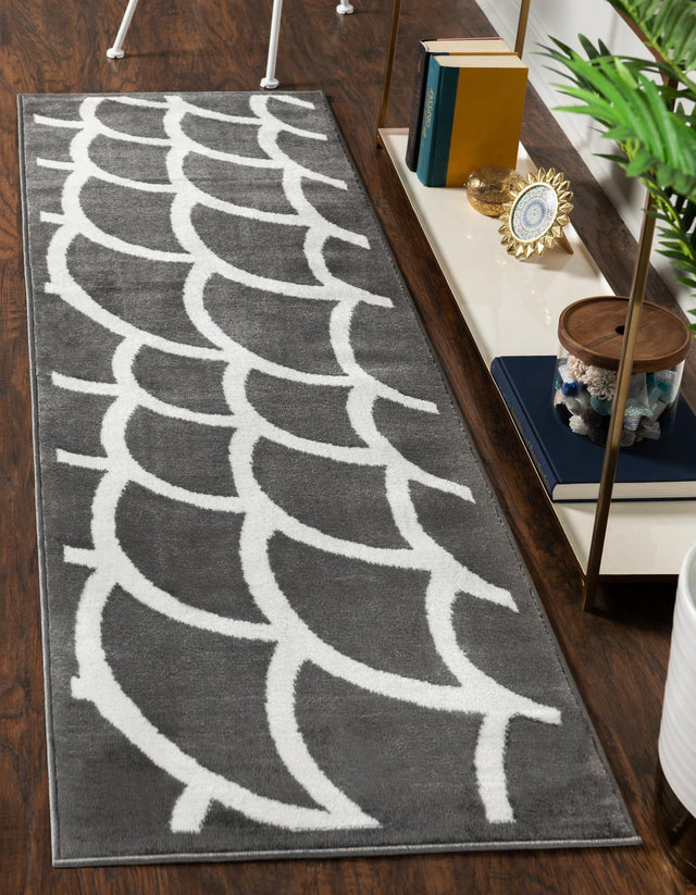 Gray 2' x 13' Metro Runner Area Rug 100% Polypropylene Abstract Modern Easy Clean Carpet for Living Room, Dining, Bedrooms for Sale at Rug Engine