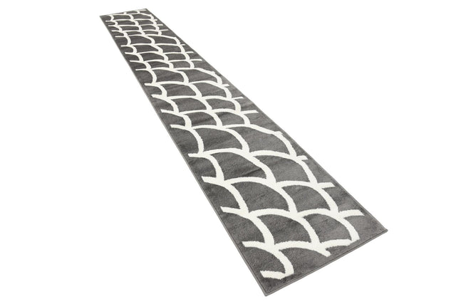 Gray 2' x 13' Metro Runner Area Rug 100% Polypropylene Abstract Modern Easy Clean Carpet for Living Room, Dining, Bedrooms for Sale at Rug Engine