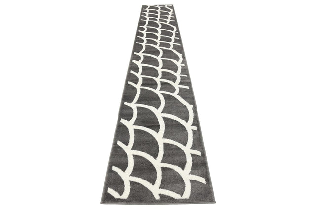Gray 2' x 13' Metro Runner Area Rug 100% Polypropylene Abstract Modern Easy Clean Carpet for Living Room, Dining, Bedrooms for Sale at Rug Engine