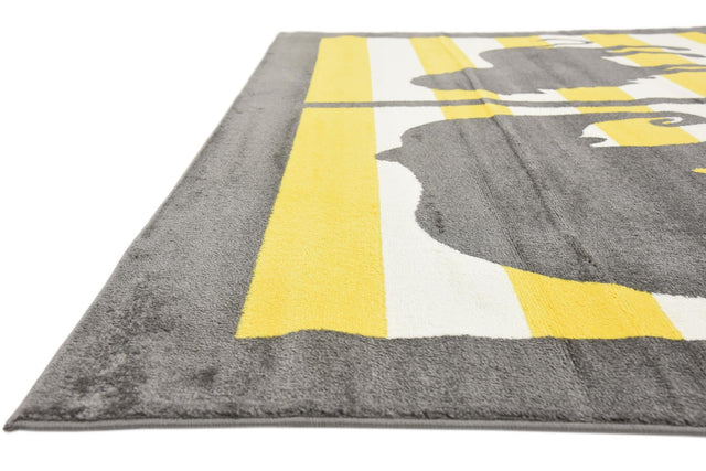 Gray 8' x 10' Metro Rectangle Area Rug 100% Polypropylene Abstract Modern Easy Clean Carpet for Living Room, Dining, Bedrooms for Sale at Rug Engine