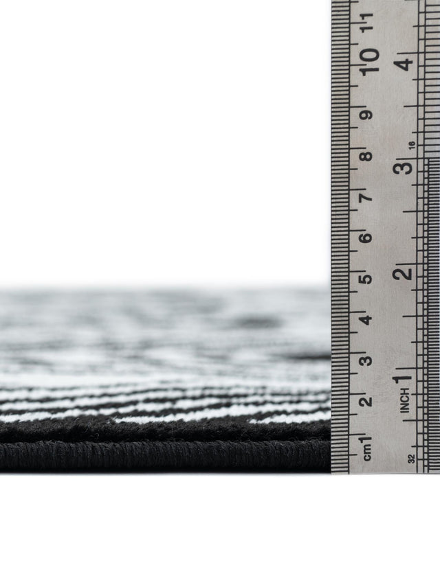 Black 4' 1 x 6' 1 Metro Rectangle Area Rug 100% Polypropylene Abstract Modern Easy Clean Carpet for Living Room, Dining, Bedrooms for Sale at Rug Engine