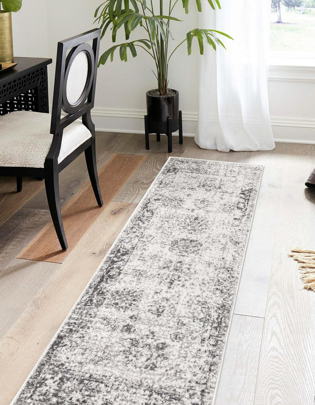Gray 2' 7 x 12' Sofia Runner Area Rug Durable Easy Clean Stain Resistant Unique Carpet for Affordable Interior Home Design for Sale at Rug Engine