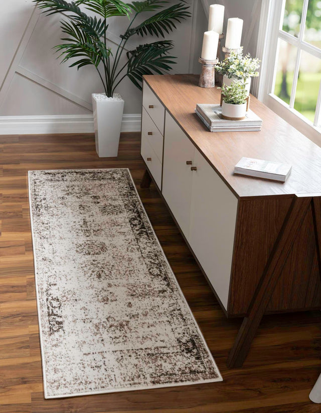Beige 3' 3 x 19' 8 Sofia Runner Area Rug Durable Easy Clean Stain Resistant Unique Carpet for Affordable Interior Home Design for Sale at Rug Engine