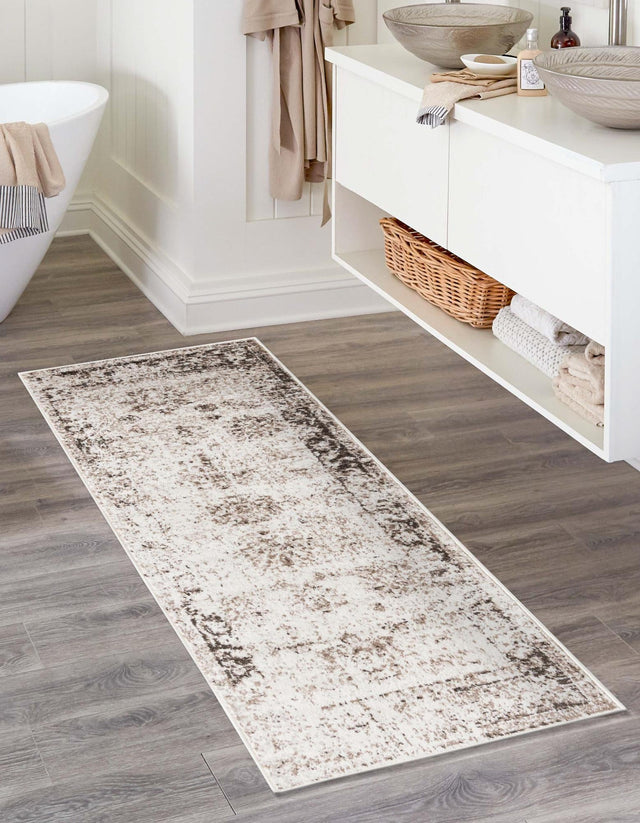 Beige 3' 3 x 16' 5 Sofia Runner Area Rug Durable Easy Clean Stain Resistant Unique Carpet for Affordable Interior Home Design for Sale at Rug Engine