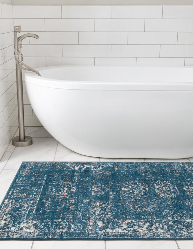 Blue 3' 3 x 16' 5 Sofia Runner Area Rug Durable Easy Clean Stain Resistant Unique Carpet for Affordable Interior Home Design for Sale at Rug Engine