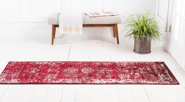 Burgundy 2' x 6' 7 Sofia Runner Area Rug Durable Easy Clean Stain Resistant Unique Carpet for Affordable Interior Home Design for Sale at Rug Engine