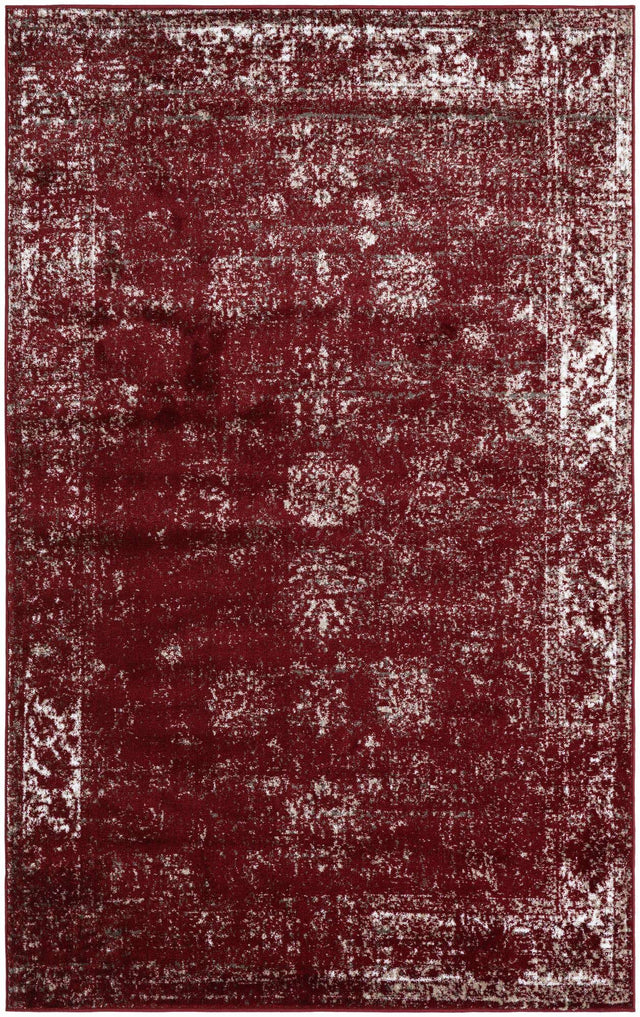 Burgundy 5' 3 x 8' Sofia Rectangle Area Rug Durable Easy Clean Stain Resistant Unique Carpet for Affordable Interior Home Design for Sale at Rug Engine