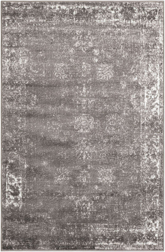 Dark Gray 4' 1 x 6' 1 Sofia Rectangle Area Rug Discounted Clearance Final Sale
