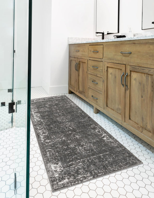 Dark Gray 2' x 6' 7 Sofia Runner Area Rug Discounted Clearance Final Sale