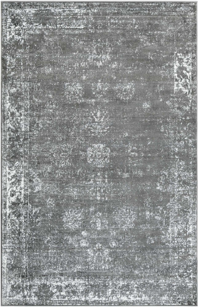 Dark Gray 5' 3 x 8' Sofia Rectangle Area Rug Discounted Clearance Final Sale